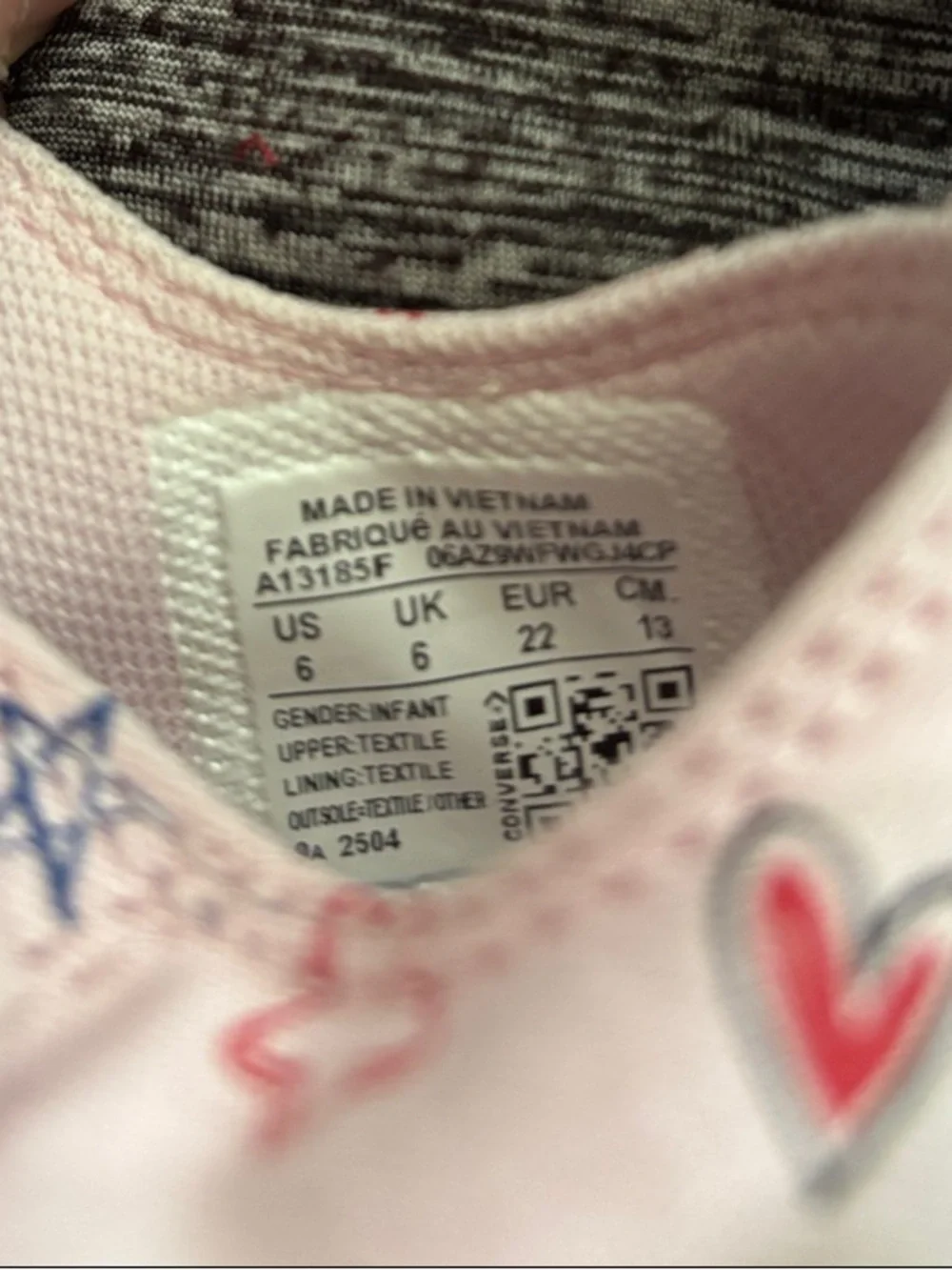 Converse Pink Star & Heart Print Kids Sneakers
